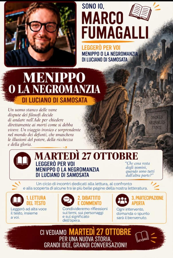 27 ottobre · Menippo o la negromanzia — Luciano di Samosata