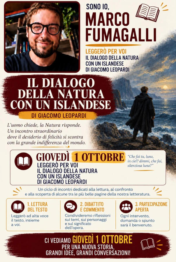 1 ottobre · Dialogo della Natura con un Islandese — Giacomo Leopardi