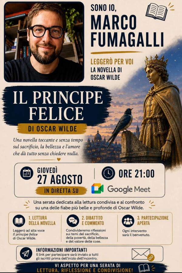 27 agosto, ore 21 · Il principe felice — Oscar Wilde
